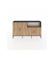 Arges Konsol 6 Raflı 4 Kapaklı 176x30x99 Antrasit-Çam