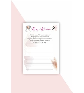 8 Adet Nedimelere "ben Kimim" Oyun ve Eğlence Kartı Seti - Bride To Be Bekarlığa Veda Nedime Soru Ka