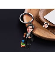 BK Gift Kişiye Özel Erkek Avukat Karikatürlü Ahşap Anahtarlık-7 Sevgiliye Hediye, Arkadaşa Hediye, Doğum Günü Hediyesi