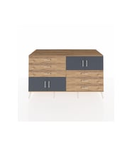 Kronos Konsol 2 Raflı 6 Çekmeceli 4 Kapaklı 176x59x99 Çam-Antrasit/Çam