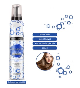 Morfose Collagen Saç Köpüğü 200 ml Hacim Etkisi ile Kuru ve Zayıf Saçlar İçin Özel Formül