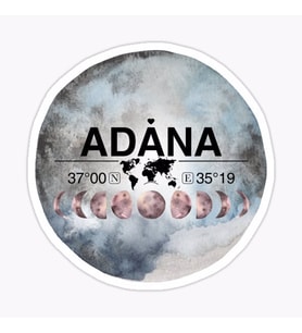 Adana ve Ay Gps Harita Sticker Oto Araba Yapıştırma 15CM