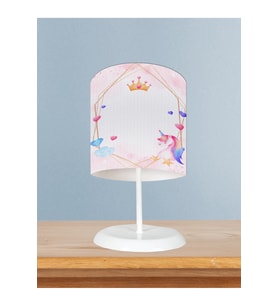 MEKTA HOME BEBEK VE ÇOCUK ODASI Unicorn ve Elmas Desenli Abajur