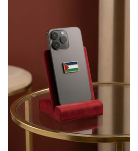 Filistin Bayrak Telefon Arkası Süsü Altın Detaylı Sticker Etiket 1,5 X 2 CM