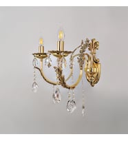 Avize Çarşısı Merit 2 Kollu Yapraklı Kristal Taşlı Gold Aplik BS.0152-78-29