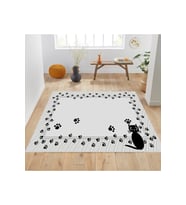 Rovigo Home Dijital Baskı Yıkanabilir Kaymaz Taban Salon Halısı RVG1859-SM230 (Gri)