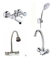 ARÇE Klasik Çevirmeli Banyo + Kuğu Evye + Spiralli Lavabo Bataryası + Duş Takımı