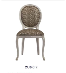 Sandalye 19754 Zus 2156 MADALYON Model Kayın Ayak Gold Desen Örgü Kumaş Elyapı (Beyaz)