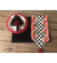 SOFRA SUNUM TAM SET GÜL DESENLİ (Krem)
