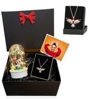 Renkli Zümdürü Anka Kuşu Kolyeli Fotoğraflı Premium Hediye Seti - Kişiye Özel Set (Model 1)