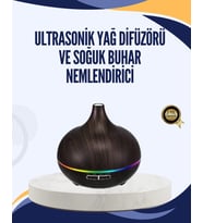 Northcity LED Işıklı Sessiz Çalışan Soğuk Buhar Nemlendirici - Aromaterapi ve Gece Lambası