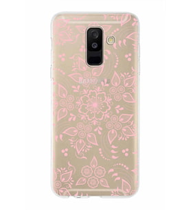 Samsung Galaxy A6 Plus (2018)  Kapak Nostalji Desen Tasarımlı Şeffaf Silikon Kılıf