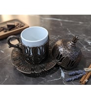 AKMETAL OSMANLI MOTİFLİ BAKIR RENK KAHVE FİNCANI ( 1 ADET ) 1. Kalite Kalın Ağır model