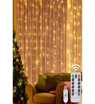 Trendpoint 3x2 metre 200 Ledli Peri Telli Perde Led Işık Kumandalı Usb'li 8 Animasyonlu Günışığı
