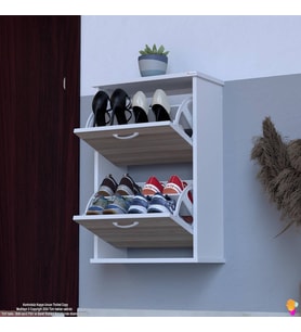 Modilayn UMAY Asma Kapı Önü 52x78x26 cm’ lik 2 Düşer Kapak 4 Göz Bölmeli Ayakkabılık