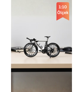 Gri Yüksek Kaliteli Metal 1:10 Ölçek Koleksiyonluk Die Cast Model Bisiklet