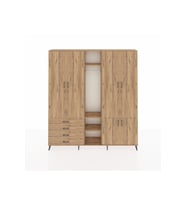 Arges Gardrop 14 Raflı 4 Çekmeceli Tek Askılı 220x30x243 Çam-Çam