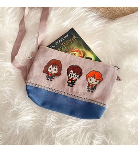 Seretamin Handmade Harry Potter Kanaviçe Nakışlı Bez Çanta (Kahverengi-Kahve)