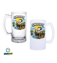 Snoopy Kulplu Bira Bardağı Buzlu veya Şeffaf Seçenekli 0349