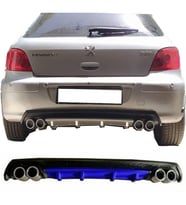 Peugeot 307 Mavi Difüzör Çiftli Yuvarlak Egzoz Görünümlü D Tip Difizör