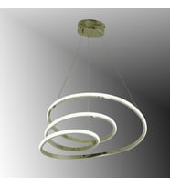 TT301-FSR TT Aydınlatma Yay Modeli Fransız Sarısı Kaplama Led Avize (Çok Renkli)