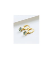 925 Ayar Gold Zirkon Taşlı Nazarlı Gümüş Küpe