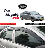 Honda Civic FD6 2006-2011 Uyumlu Mugen Cam Rüzgarlığı Seti Piano Black 4'lü İthal