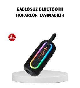 Mey İthalat® Kablosuz Hoparlör – Bluetooth 5.1, Güçlü Bas 10 Metre Menzil