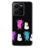 Vivo Y36 Kılıf Resimli Desenli Silikon Platinium Series Cat Dance 1824