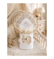 Bebek Dış Kundak Battaniyesi Özel Dantelli Bebek Kundağı Unisex Hastane Çık