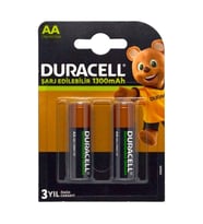 DURACELL HR6 DC1500 RECHARGEABLE (ŞARJLI) KALEM PİL 1300 mAh/1.2V  2Lİ  TEK KARTELA