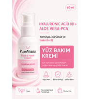 PureViana Nemlendirici Yüz Kremi 60ml – Hyaluronik Asit 8D + Aloe Vera + Cica – Bariyer Onarıcı, Yatıştırıcı