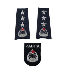 Zabıta Müdür Omuz Apoleti Armalı ÜÇ Yıldız+Defneli Göğüs Arması (Lacivert)