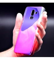 Galaxy J8 Kılıf Parlak Renk Geçişli Kılıf (Pembe)