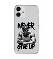 Iphone 12 Uyumlu Arnold Fitness Never Give Up Desenli Şeffaf Telefon Kılıfı