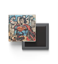 Superman - Baskılı Buzdolap Magneti Kare - 9x9 cm