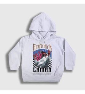 Presmono Unisex Çocuk Beyaz Roses Rapper Kendrick Lamar Kapüşonlu Sweatshirt 487170tt