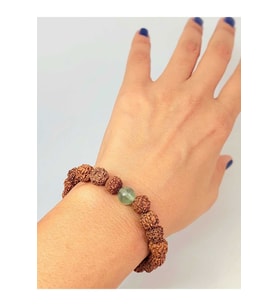 Florit Taşlı Rudraksha Tohum Unisex Bileklik 8mm