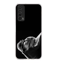 PrintiFy Huawei P Smart 2021 ile Uyumlu Köpek 1 Kamera Korumalı Şeffaf Kılıf
