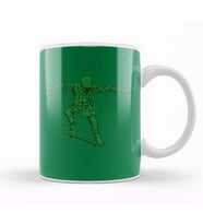 Skateboarding Green Army Skater Kupa Bardak Porselen