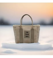 Badega THE TOTE BAG Peluş Uzun Nubuk Kolon Askılı Kadın El ve Omuz Çantası (Krem)