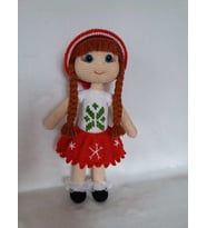 Sevimli Noel Kızı Amigurumi Organik Oyuncak