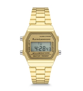 Forentina Sarı Retro Unisex Metal Kol Saati PS1987