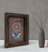 BK Gift Rüya Kapanı Tasarımlı Dekoratif Doğal Masif Ahşap Çerçeve 15x20cm-1 (Beyaz)