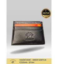 David Polo Hakiki Deri Unisex Kartlık (Siyah)