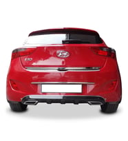 Hyundai İ30 Uyumlu (2011-2016) Egzoz Görünümlü Arka Tampon Eki - Difüzör (Plastik)