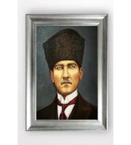 Gümüş Çerçeveli Atatürk Tablo cv1252