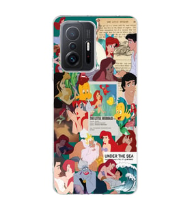 Xiaomi Mi 11T - 11T Pro Uyumlu Küçük Deniz Kızı Ariel Tasarımlı Şeffaf Telefon Kılıfı