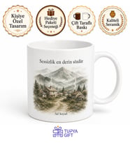 Dağ Köyü Sessizliği Temalı Kupa Bardak Doğa Hediye Porselen Mug