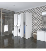 Kenzlife çamaşır-kurutma makinesi dolabı şahrur sağ byz 187*120*60 çekmeceli banyo (Beyaz)